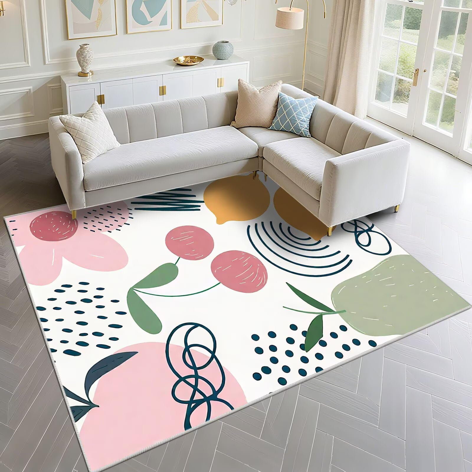 Tapis de chambre anti-bruit rose 70x100cm pour sol froid et résonnant