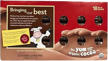 Horizon Organic Lowfat Milk, Chocolate, 8 Fluid Ounce (18 Count)