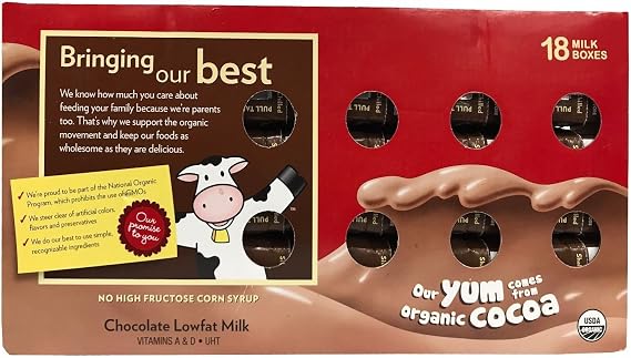 Horizon Organic Lowfat Milk, Chocolate, 8 Fluid Ounce (18 Count)