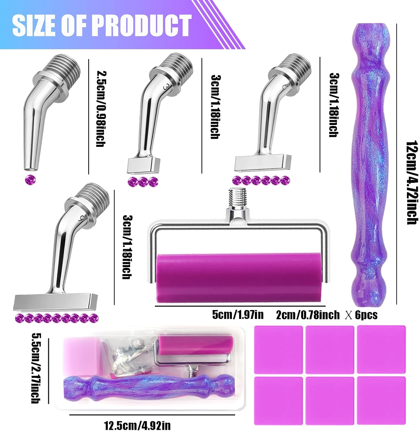 Diamond Art Pens Tool Diamond Painting Pen with 135° Ergonomic Screw Elbow Steel Metal Tip Nibs Roller Angled Placers Accessories Kits Drill Bead Dot Pens for Art Craft Nail Easy to Use image 3