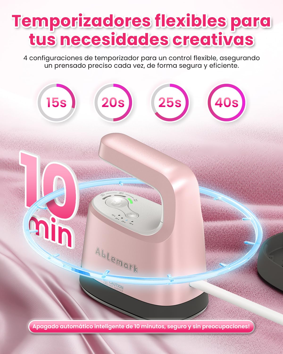 Mini Prensa de Calor con 4 Temporizadores, Impresora para Camisetas con 3 Controles de Temperatura, Plancha Sublimacion Zapatos y Sombreros para Bricolaje, Control de Temperatura NTC.