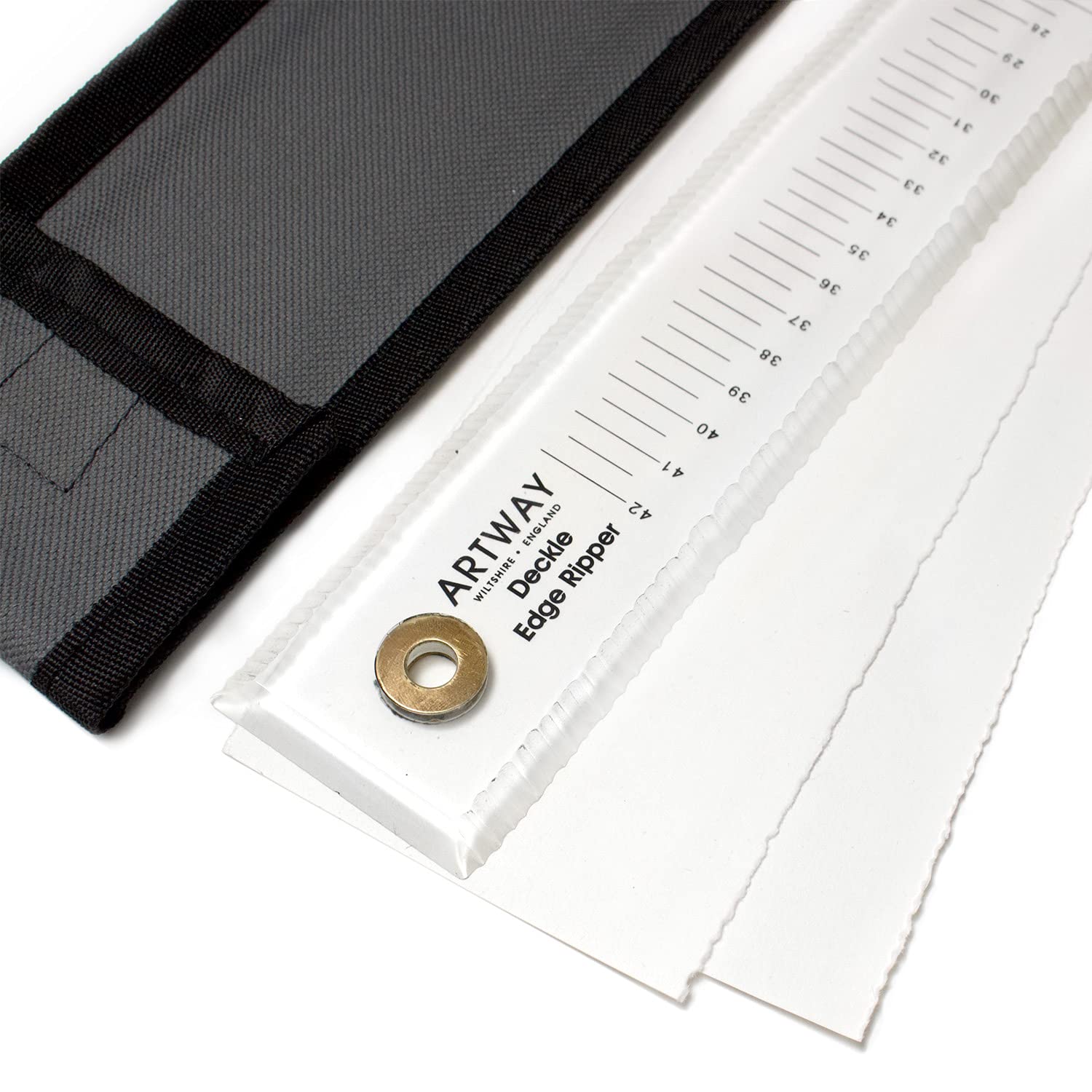 ArtwayProfessional Deckle Edge Ripper Ruler with Protective Case, 50cm