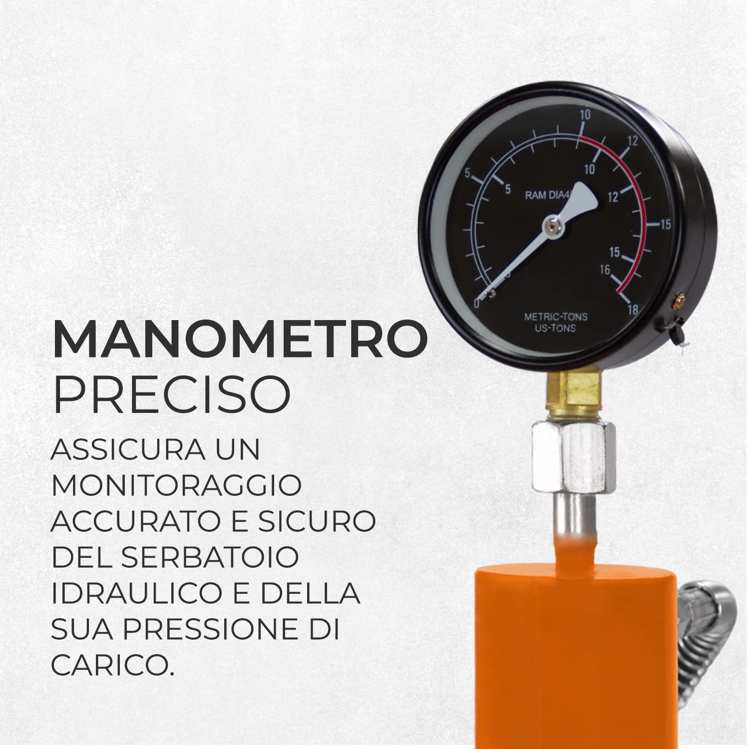 Pressa idraulica da officina 10 tonnellate da banco in acciaio Manometro staccabile Pompa a mano regolabile 180-335 mm Area di lavoro verticale Officina Garage gratuito 8 cilindri e 1 adattatore