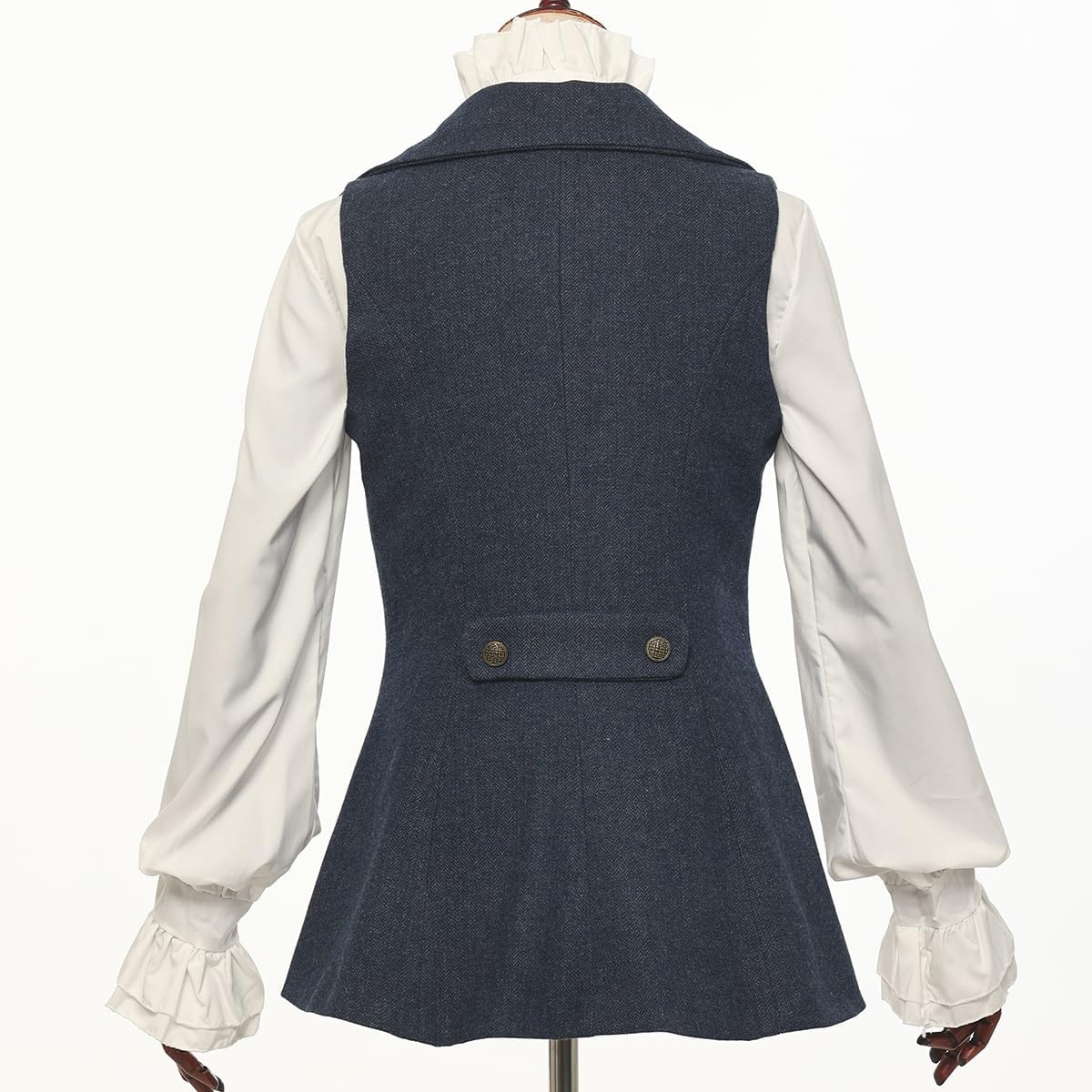 Women's Victorian Waistcoat,1920s Outfits Renaissance Tweed Tailcoat Goth Steampunk Vest Jacket Top - Image 5