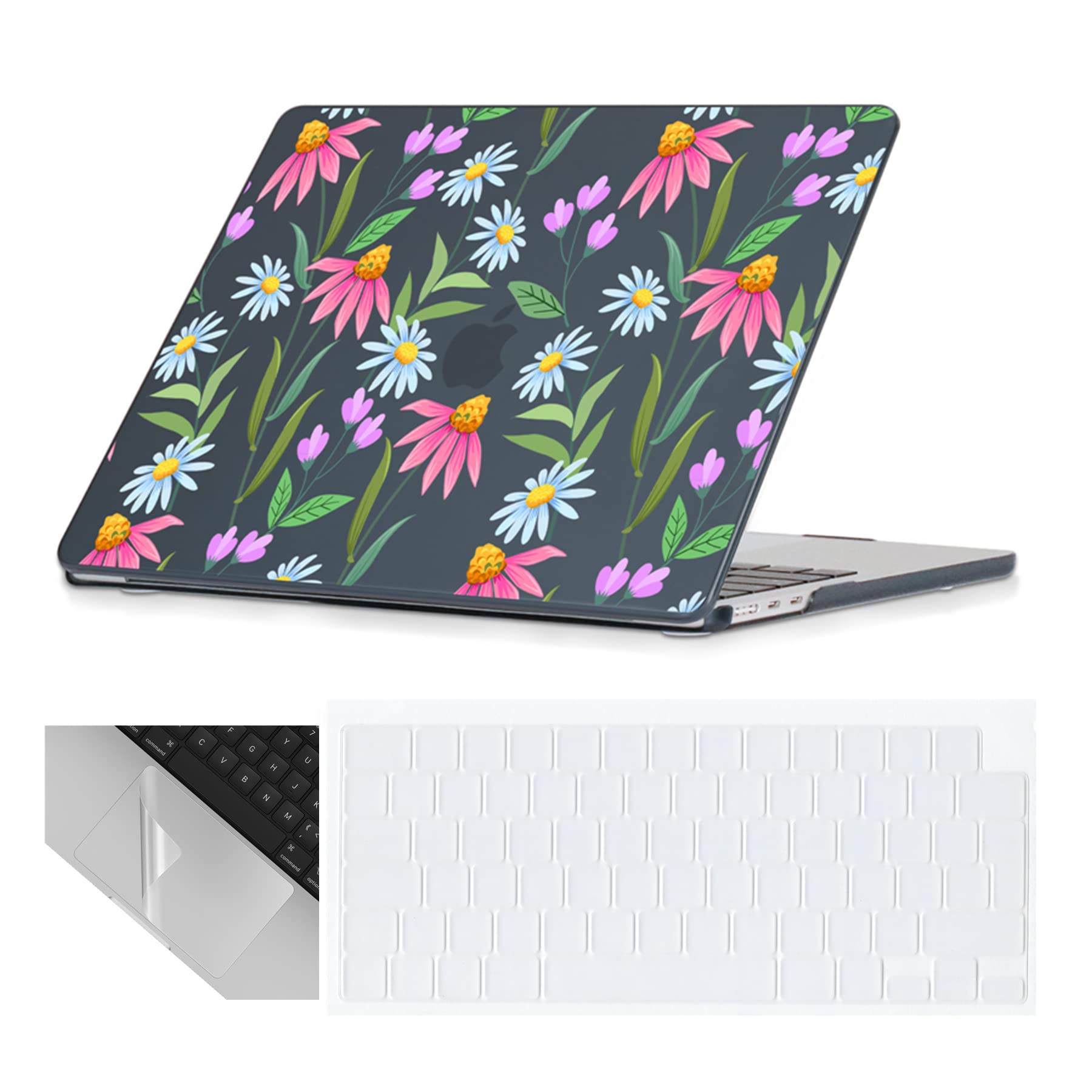 Se7enline Compatible with 13.6 MacBook Air Case M2 M3/M4 2022-2025 for Mac Air 13.6-inch A2681/A3113/A3240 Laptop Hard Shell Case with Keyboard Protective Cover & Trackpad Protector, Colorful Floret — view 55