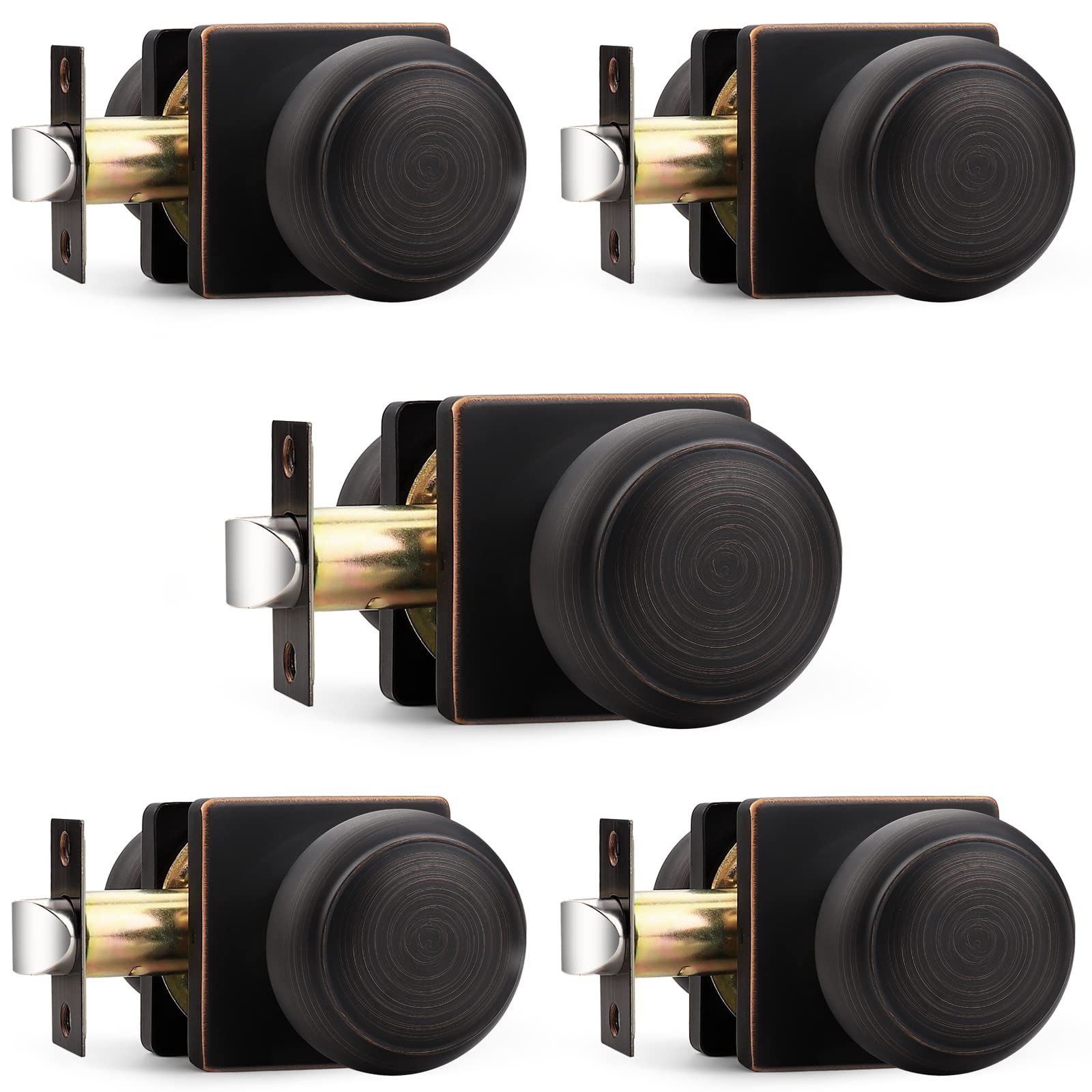 Brushed Nickel Passage Door Knobs - 6 Pack -10