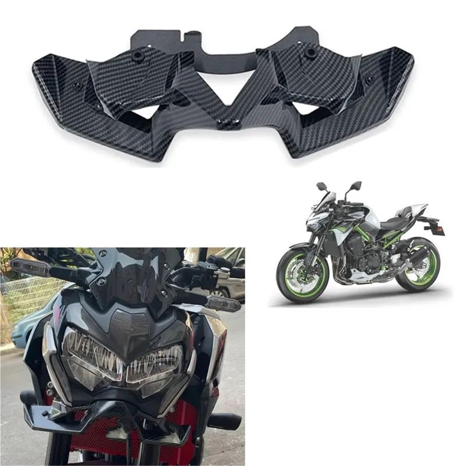 Spoiler dachowy Pasuje do Kawasaki Z900 2020 2021 2022 2023 2024 Z 900 Motocykl Przedni Spoiler Winglet Aerodynamiczny Zestaw Skrzydła Spojler tylnego zderzaka