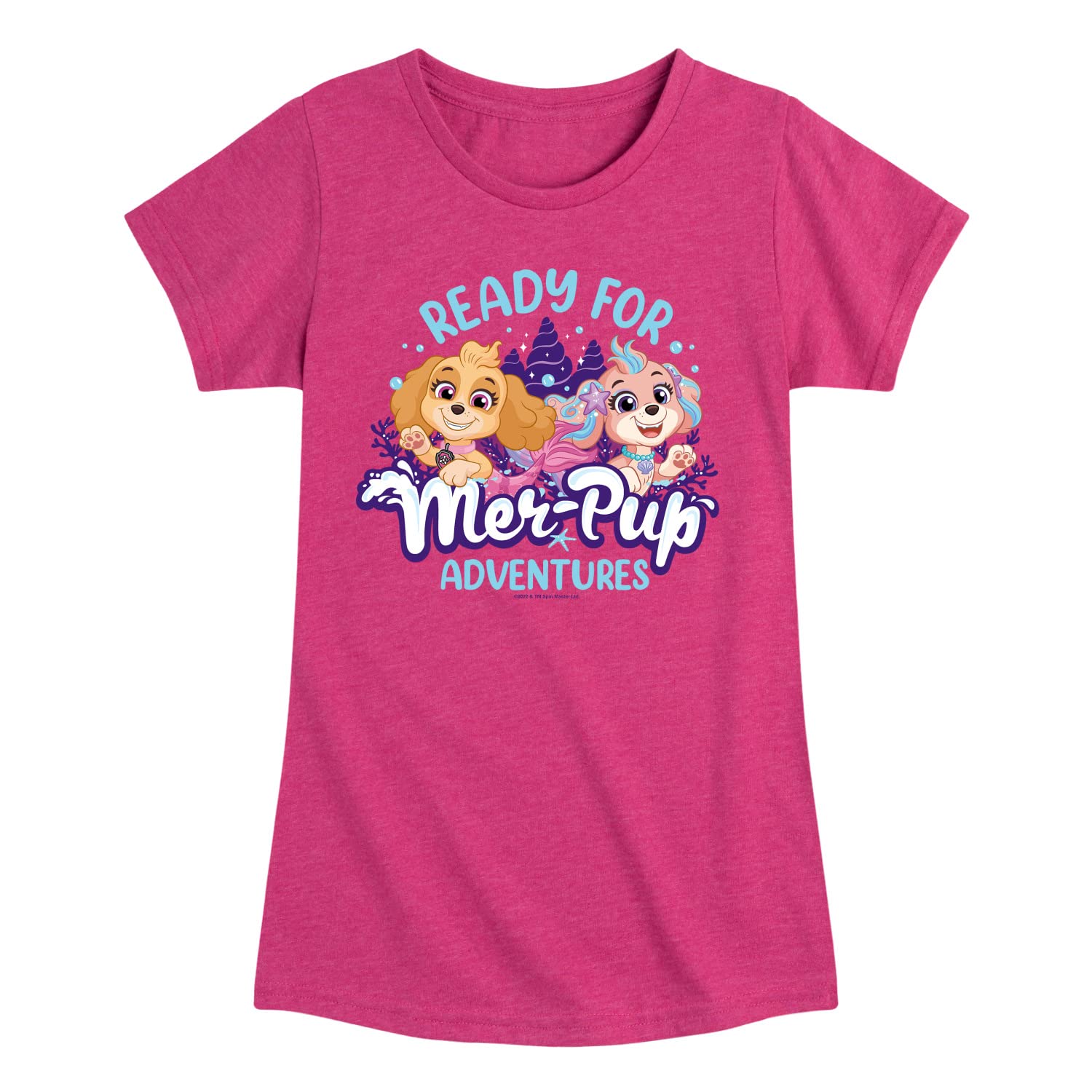 HYBRID APPAREL - Paw Patrol Aqua Pups - Ready for Merpup Adventures - Toddler and Youth Girls Short Sleeve Graphic T-Shirt - Size 5T