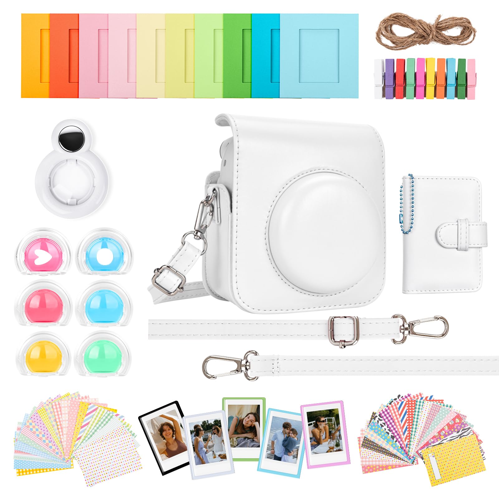 HIYQIN 8 in 1- Camera Case and Accessories Compatible with Fujifilm Instax Mini 12