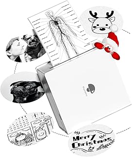 Phomemo M02 Mini Thermal Pocket Printer, Portable Bluetooth Printer Inkless Sticker Printer for Business, Notes, Journal, Photo, Scrapbooking, Crafting
