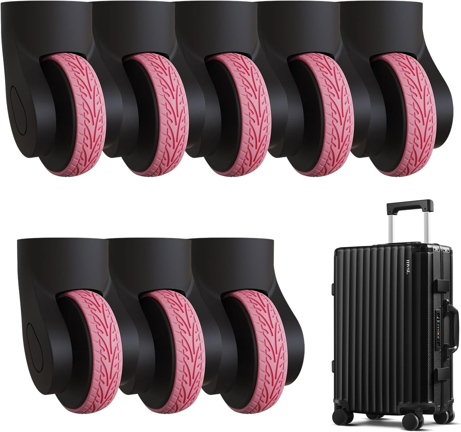 JomeworyJomewory Luggage Hubcaps, Luggage Wheel Trims, Luggage Wheel 8 Pieces Silicone Protective for Luggage Wheel, Accessories