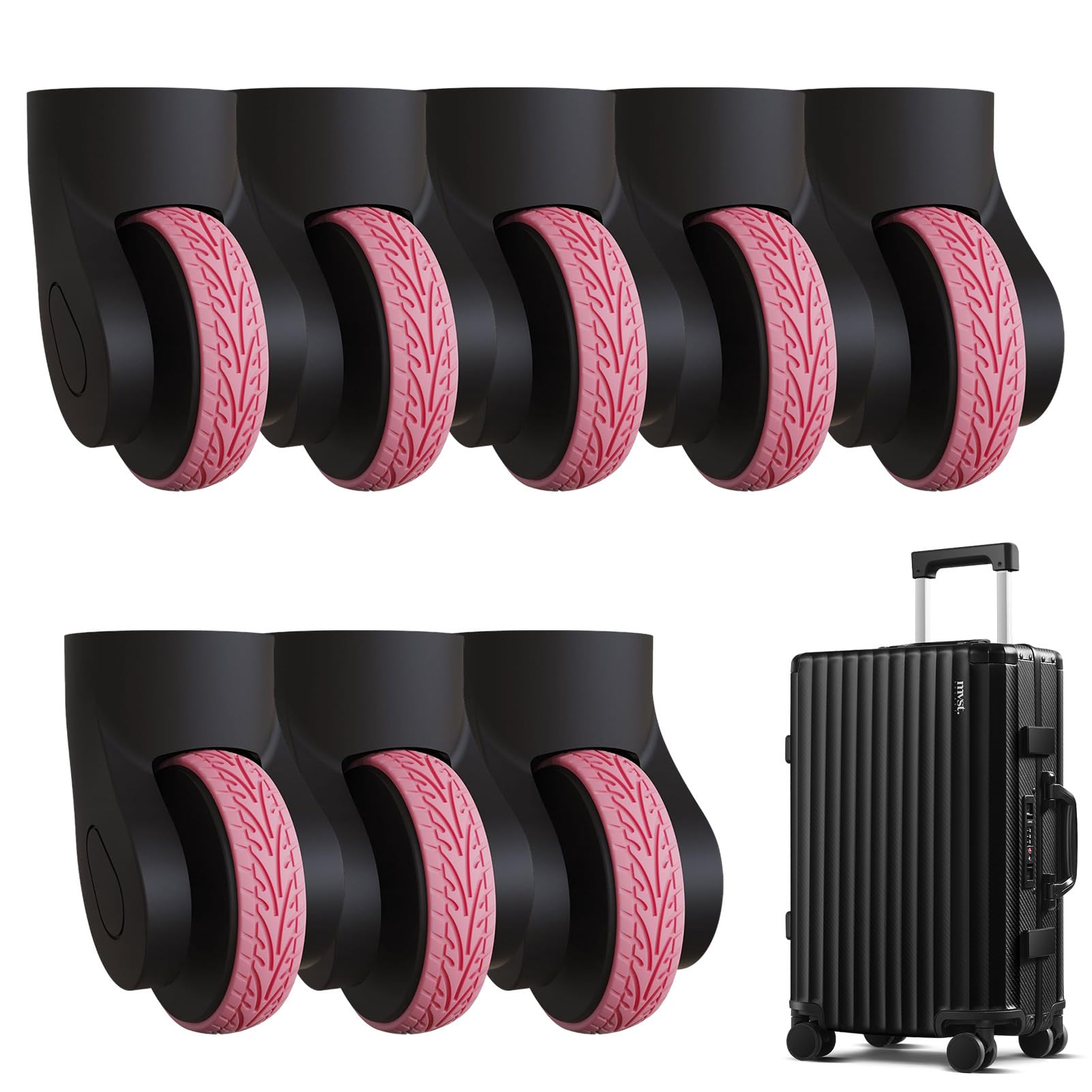 JomeworyJomewory Luggage Hubcaps, Luggage Wheel Trims, Luggage Wheel 8 Pieces Silicone Protective for Luggage Wheel, Accessories