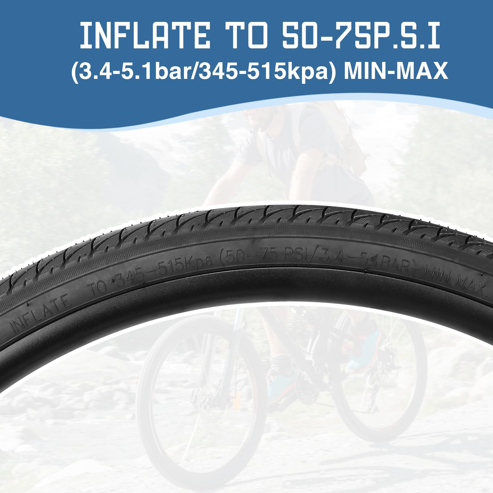 MEGHNA Lot de 2 pneus de vélo 700 x 38c - 2 pneus de vélo de route + 2 chambres à air 700 x 38C FV48 mm + 2 leviers de pneu de vélo 29" - 30 PSI Gravel Bike Tire (2 pneus + 2 chambres à air + 2