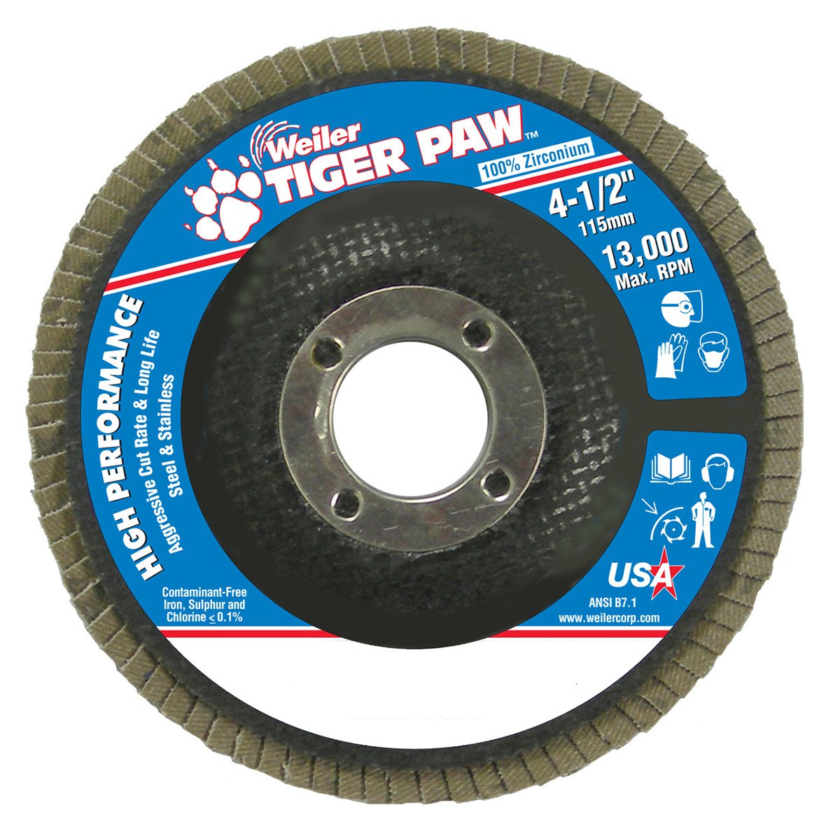 Abrasive Flap Disc, Medium, 4-1/2 in.