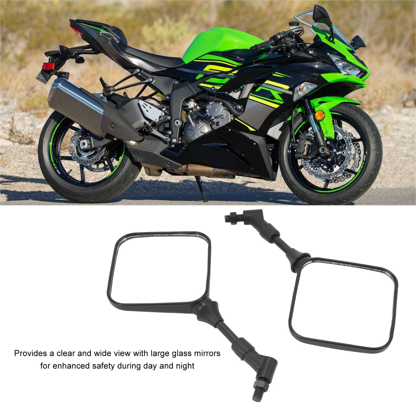 Specchietti Retrovisori Quadrati Per Moto - Universali, Pieghevoli, Ampio Angolo Di Visione, Per ATV E Bici Da Strada - Foto 8