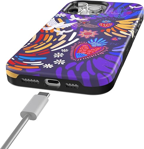 Vista 249 de Casely Funda para iPhone 15 Pro Jardín Secreto Flores mixtas Funda atrevida Compatible con MagSafe y botón de acción Jardín Secreto Floral
