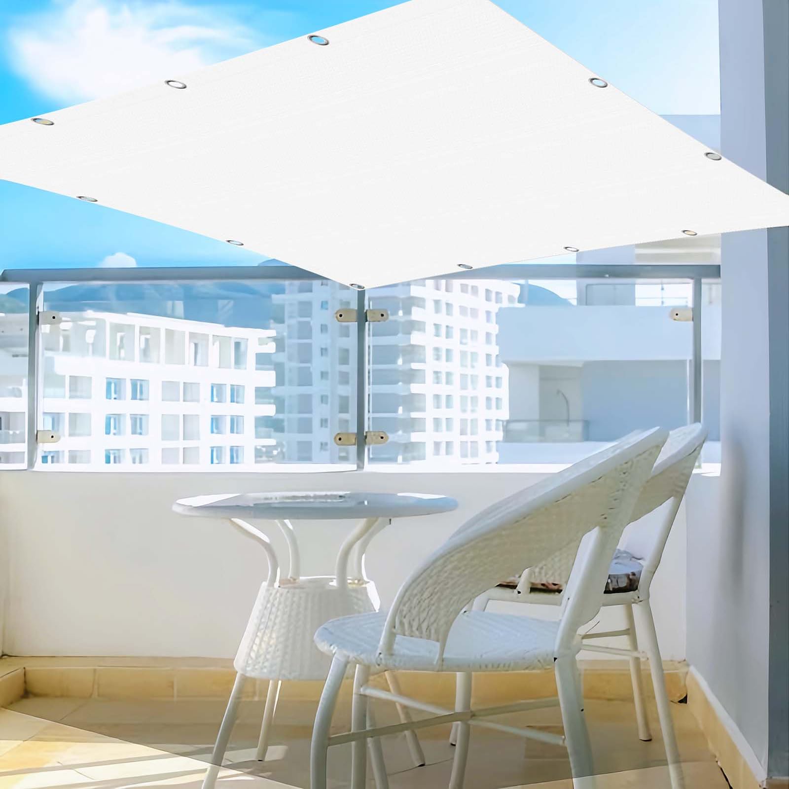 Voile d'ombrage anti-UV et résistant aux déchirures en tissu PES étanche pour terrasse