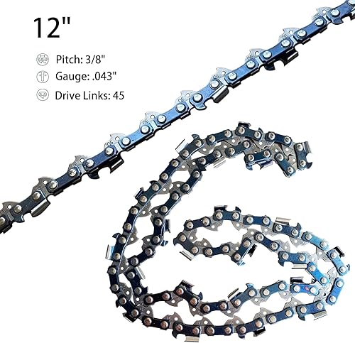 Miniatura 2 de Opuladuo 2 cadenas de motosierra de 12 pulgadas, cadena de repuesto para cadenas de motosierra eléctricas Dewalt 20V DCCS620B, DCCS620P1 - 38