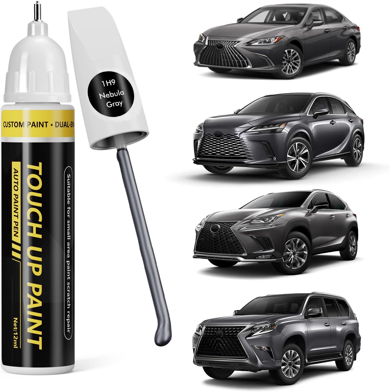 (Nebula Gray (1H9) Car Touch Up Paint for Lexus,Car Paint Scratch Repair Kit,2 in 1 Premium Scratch Remover Pen with Exact Color-Matched