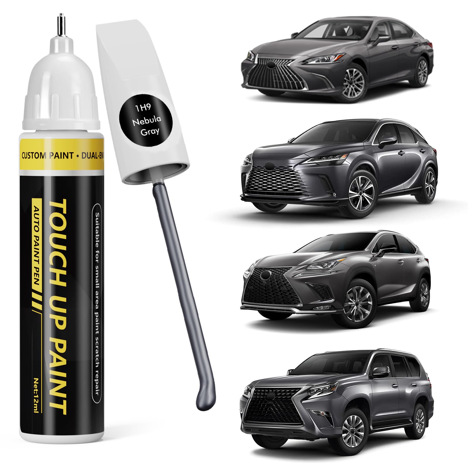 (Nebula Gray (1H9) Car Touch Up Paint for Lexus,Car Paint Scratch Repair Kit,2 in 1 Premium Scratch Remover Pen with Exact Color-Matched