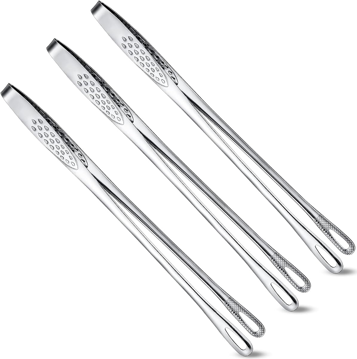 Geiserailie 3 pinzas coreanas para barbacoa de 11 pulgadas, pinzas de cocina de acero inoxidable, parrilla para cocinar ollas calientes, alimentos, herramienta de abrazadera Yakiniku para ensalada, pescado, filete, barbacoa, buffet, carne