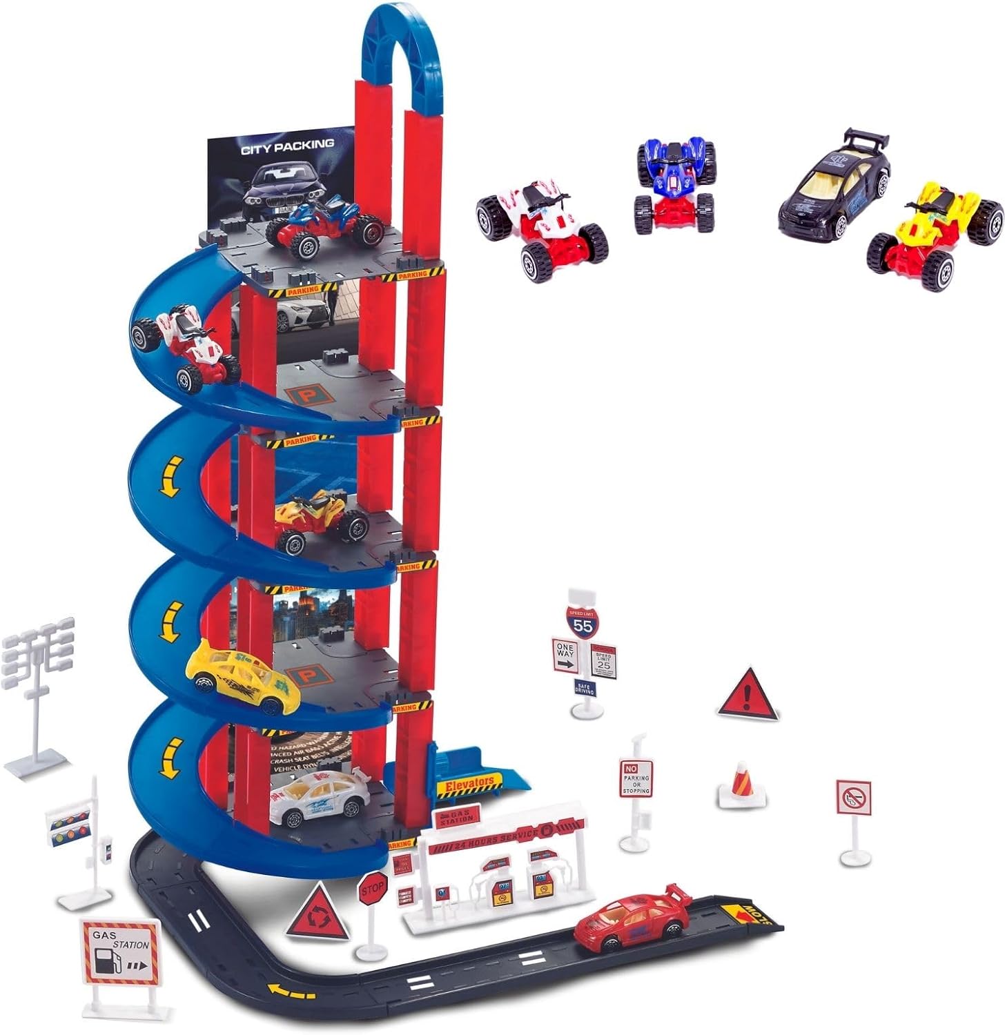 Pista De Carrinhos Brinquedo Infantil Corrida Estacionamento 4 Andares ...