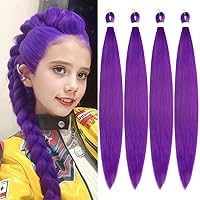 Vista 14 de Paquete de 3 extensiones de cabello trenzado de colores de 24 pulgadas para trenzas, extensiones de cabello sintético de colores para trenzar M7