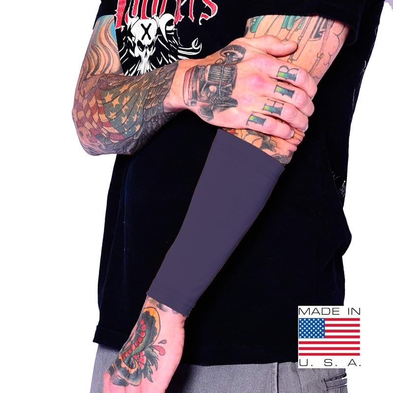 Manguito para cobertura de tatuagem Tat2X para antebraço 9 polegadas, Dark Navy, M/L, 1 unidade