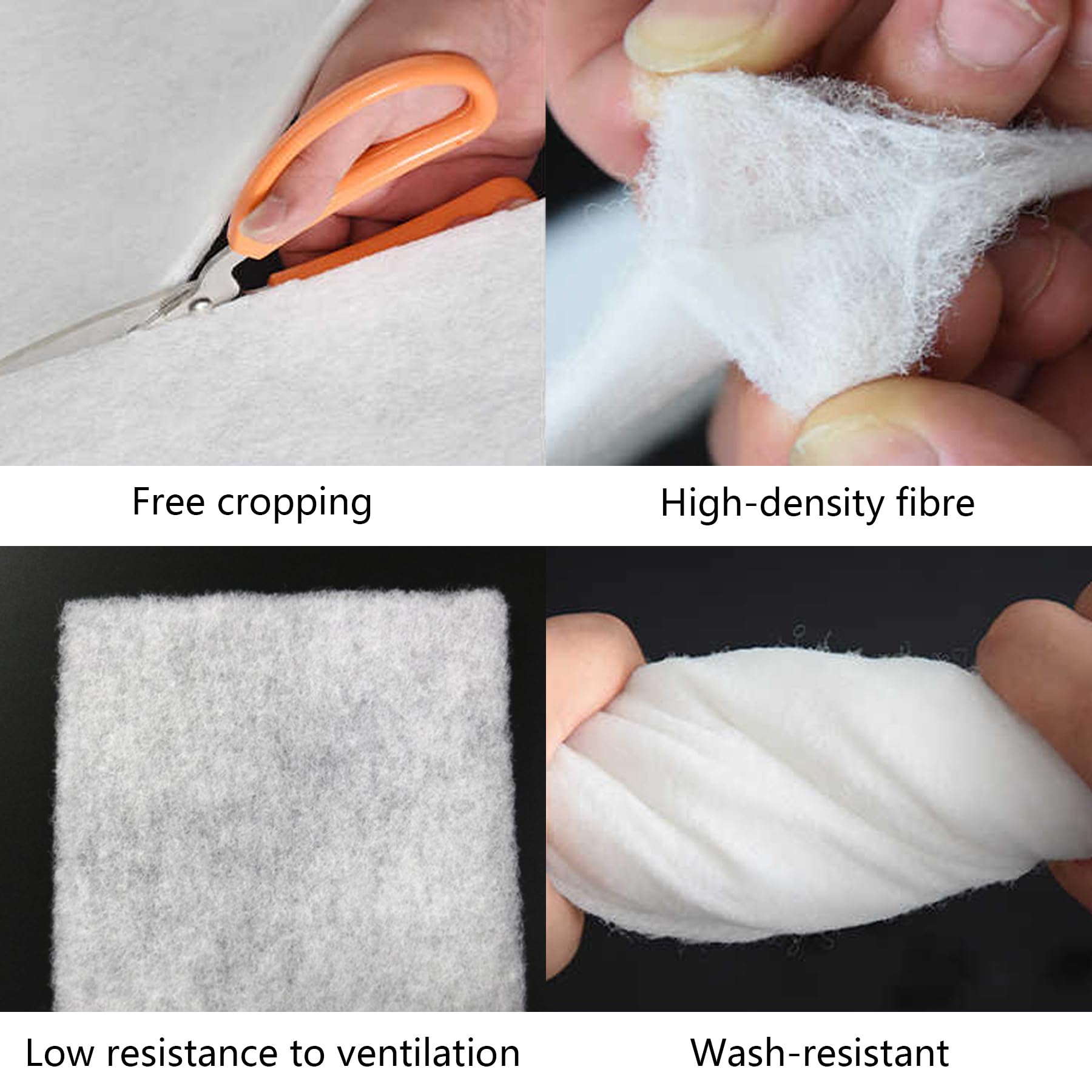 Rollo de filtro de aire ajustable de 1 x 20 m de grosor, 5 mm, de algodón, para rejillas de aire acondicionado, apto para suelos, techos y paredes