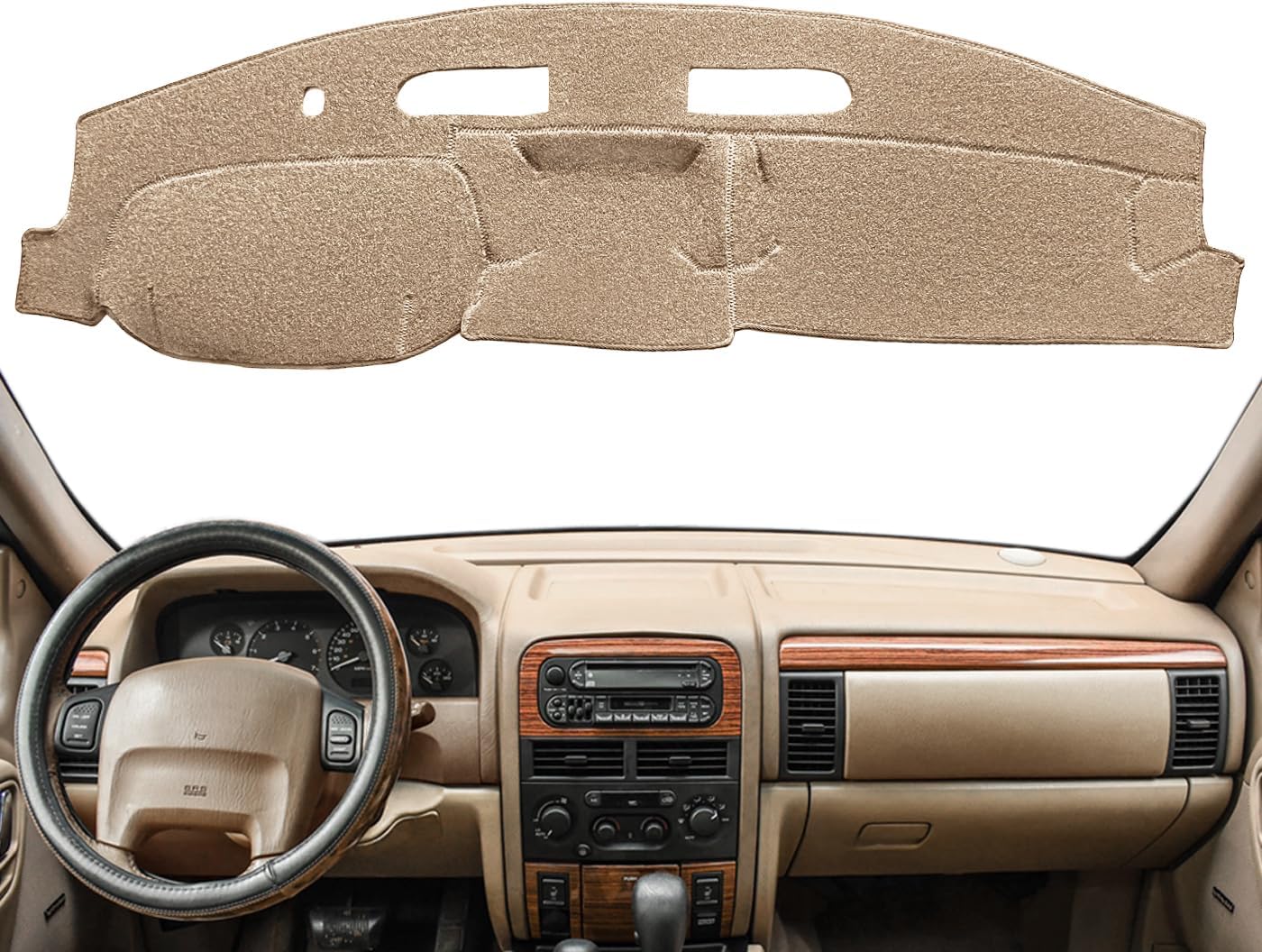 Dash Cover Mat Custom Fit for Jeep Grand Cherokee Dashboard Pad Cap Carpet Protector K196 (Dark Gray)