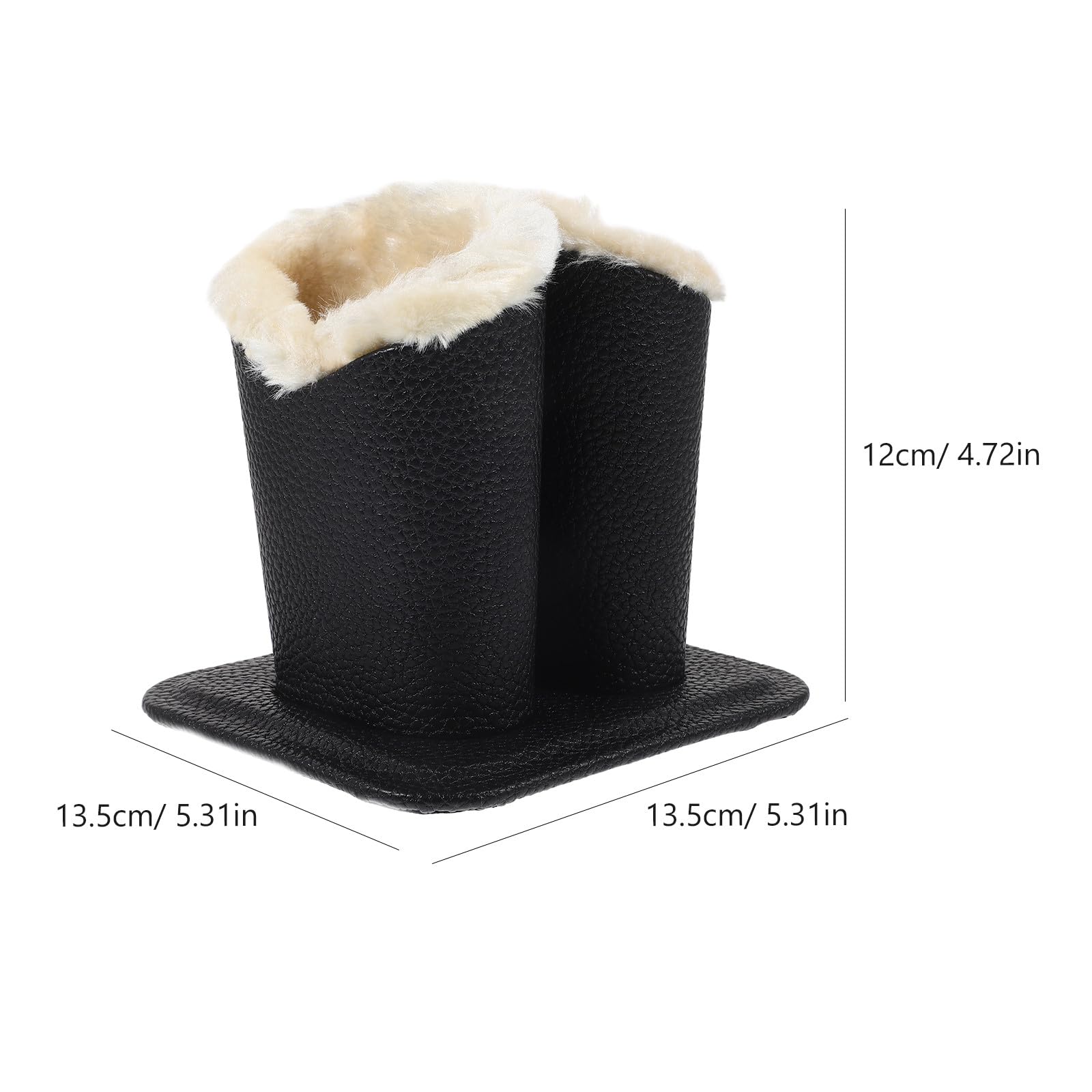 STOBAZA Présentoir à Lunettes pour Rangement et Protection Double en Cuir Pu et Peluche Noir Porte-lunettes Double Compartiment, Design Élégant à Domicile