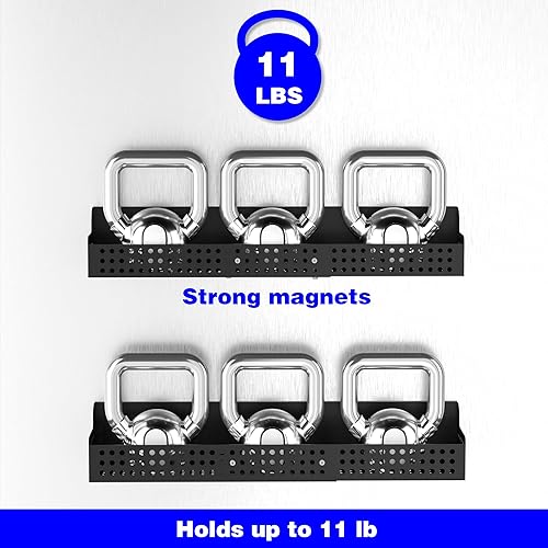 Miniatura 6 de Paquete de 4 organizadores magnéticos para especias, ahorro de espacio para refrigerador y horno microondas, estante de metal para refrigerador,