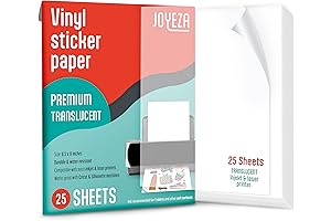 JOYEZA Transparent Vinyl, Sticker Paper: Preferred by Artisans, Inkjet Printer Ideal
