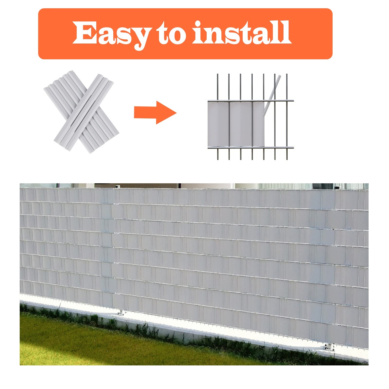 PVC-Sichtschutzstreifen Für Doppelstabmatten – Blickdicht, UV-beständig, 50 M X 19 Cm, Inkl. Clips