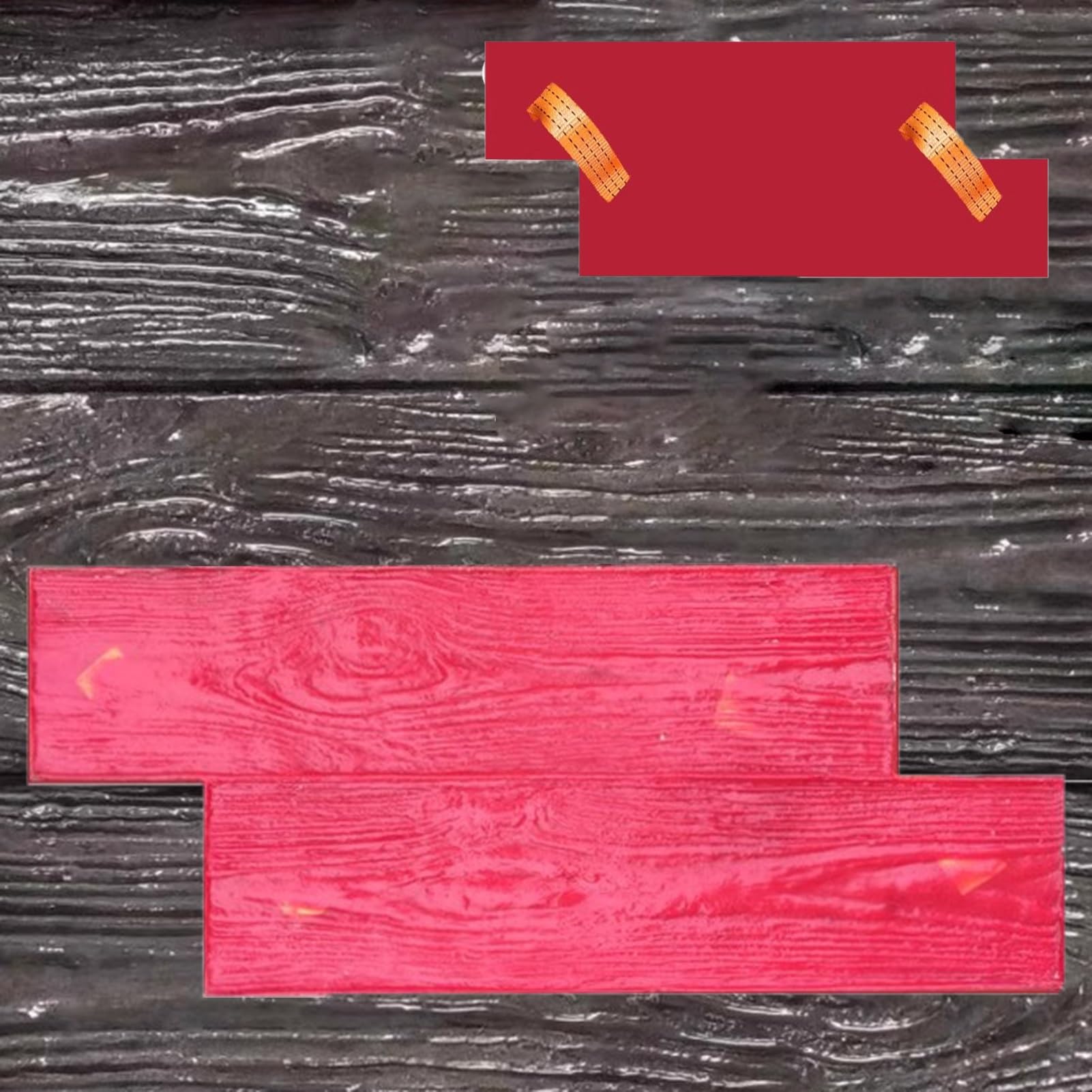 Stampi per Cemento Piccoli Timbri in Cemento, ASSE di Legno, Stampo per Stampaggio di Ponti in Legno per Esterni, Stampo Decorativo per Cemento, Texture per Calcestruzzo 60 X 30 Cm