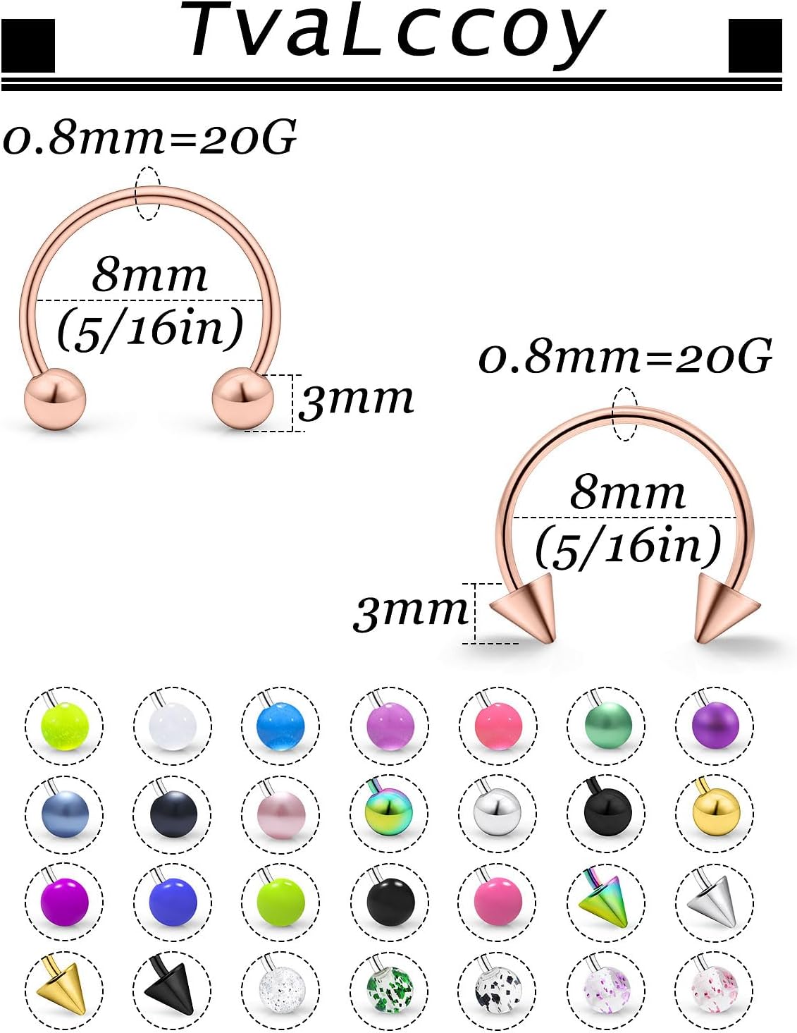 20/18/16/14G Horseshoe Septum Nose Lip Rings Smile Piercings 6/8/10/12/14/16mm Cartilage Helix Daith Earrings Surgical Steel Jewelry for Women Men - Image 3