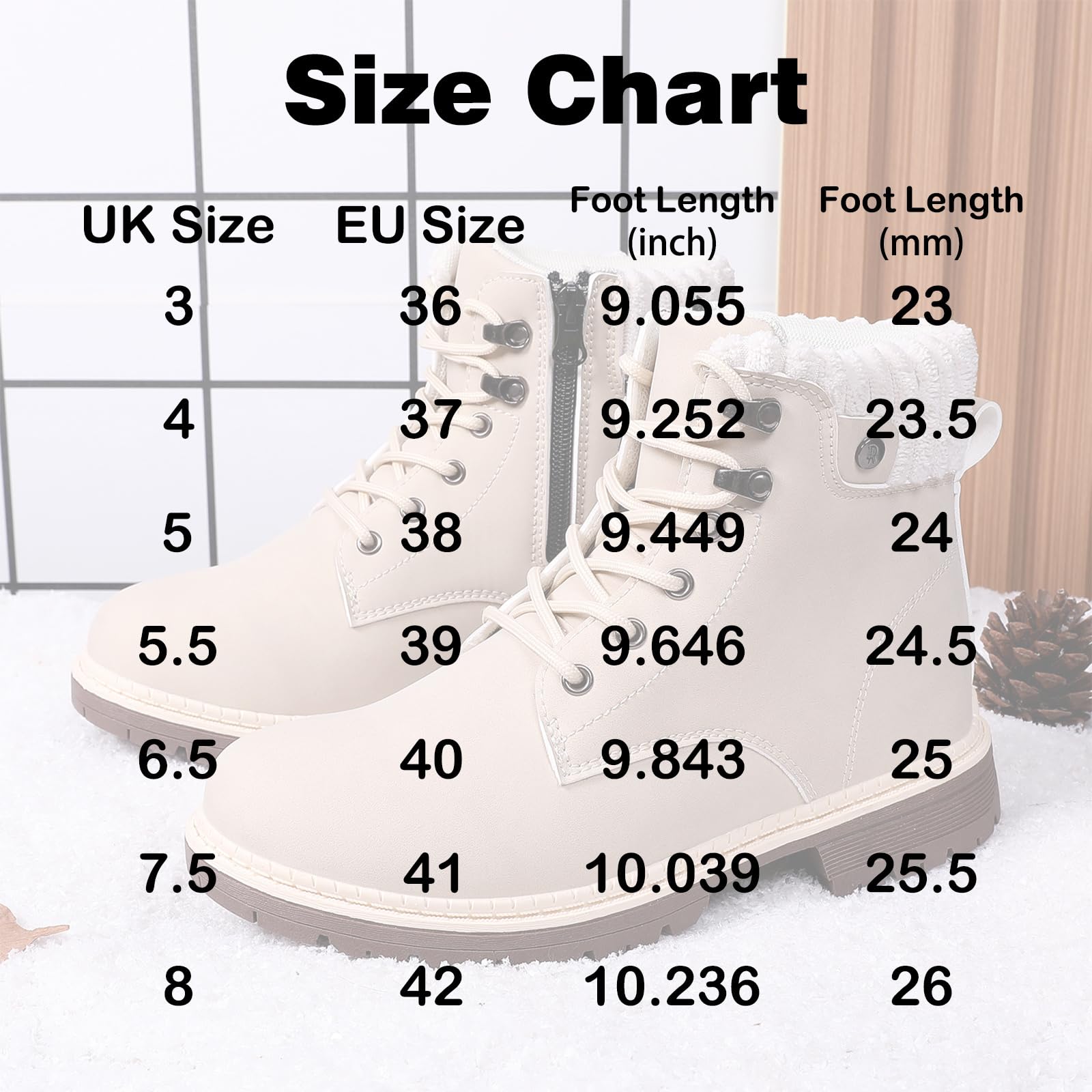Mujeres Senderismo Nieve Invierno Botas Impermeables Botines de Nieve Senderismo Botas Calientes Fur Forro Boots Outdoor Antideslizantes Trekking Zapatos Beige 39EU