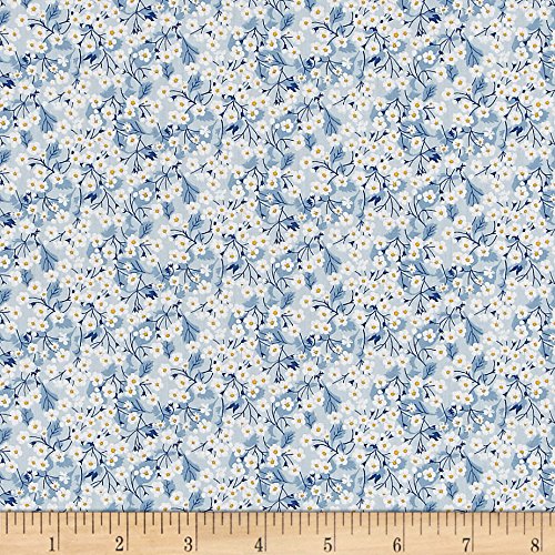 Liberty Fabrics 0512820 Classic Tana Lawn Mitsi Valeria Blue/Yellow Fabric by The Yard