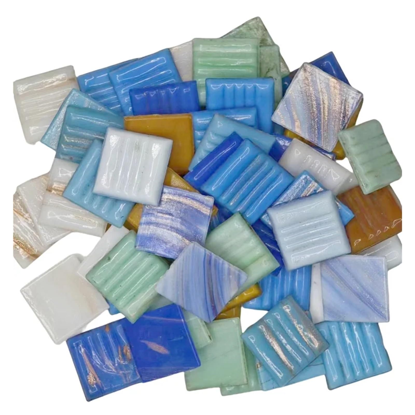 Ydyaenio Color 9 Mosaic Pieces 100G/3.5Oz(Approx.35pcs) Mosaic Quartz Tiles 2Cm/0.78In Square 0.4Cm/0.15In Thickness Diy Craft Materials Mixed Color For Home Garden Decoration Art Projects(Color 9)