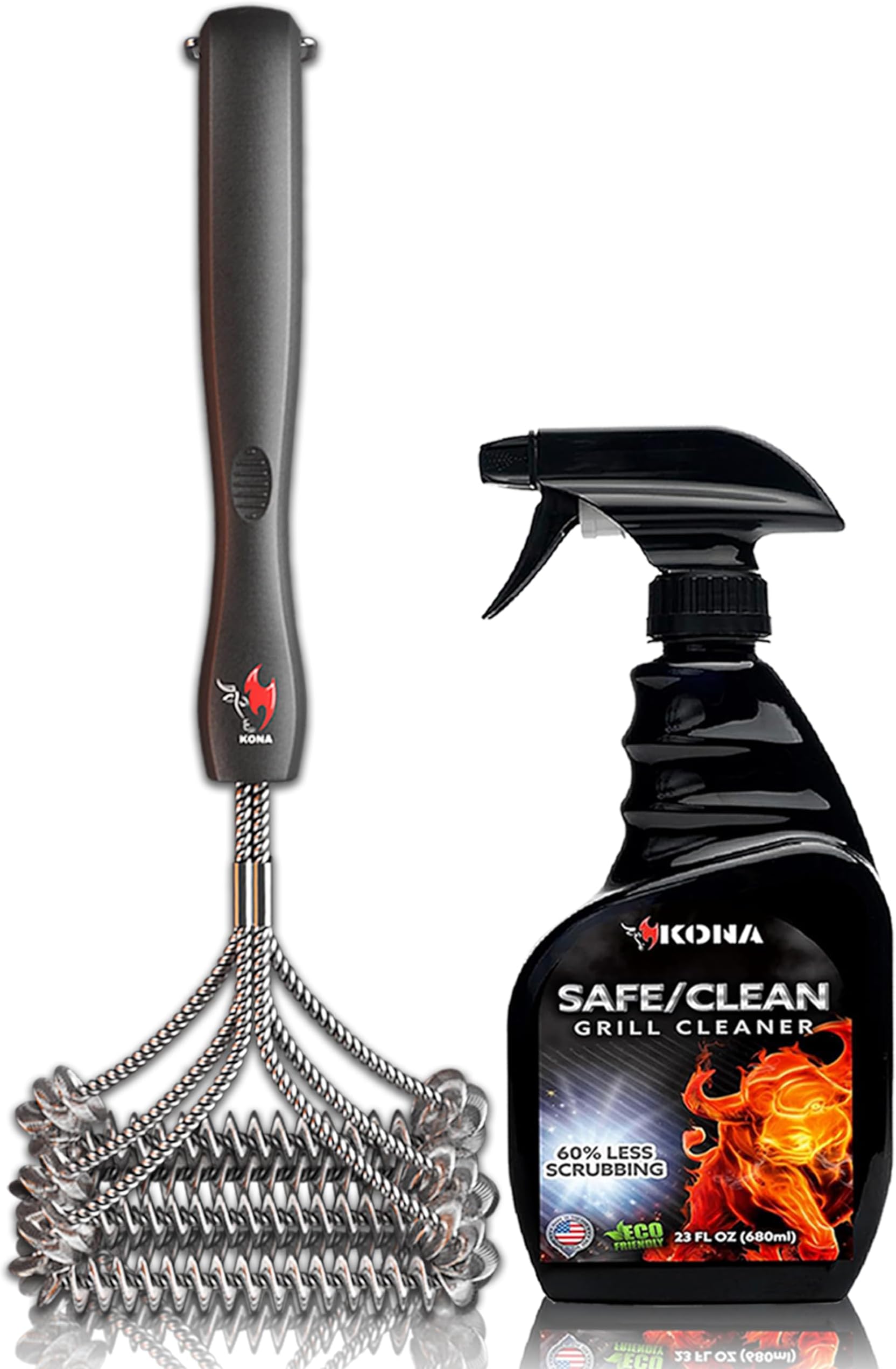 Kona Safe/Clean BBQ Grill Brush and Cleaner Spray BBQ