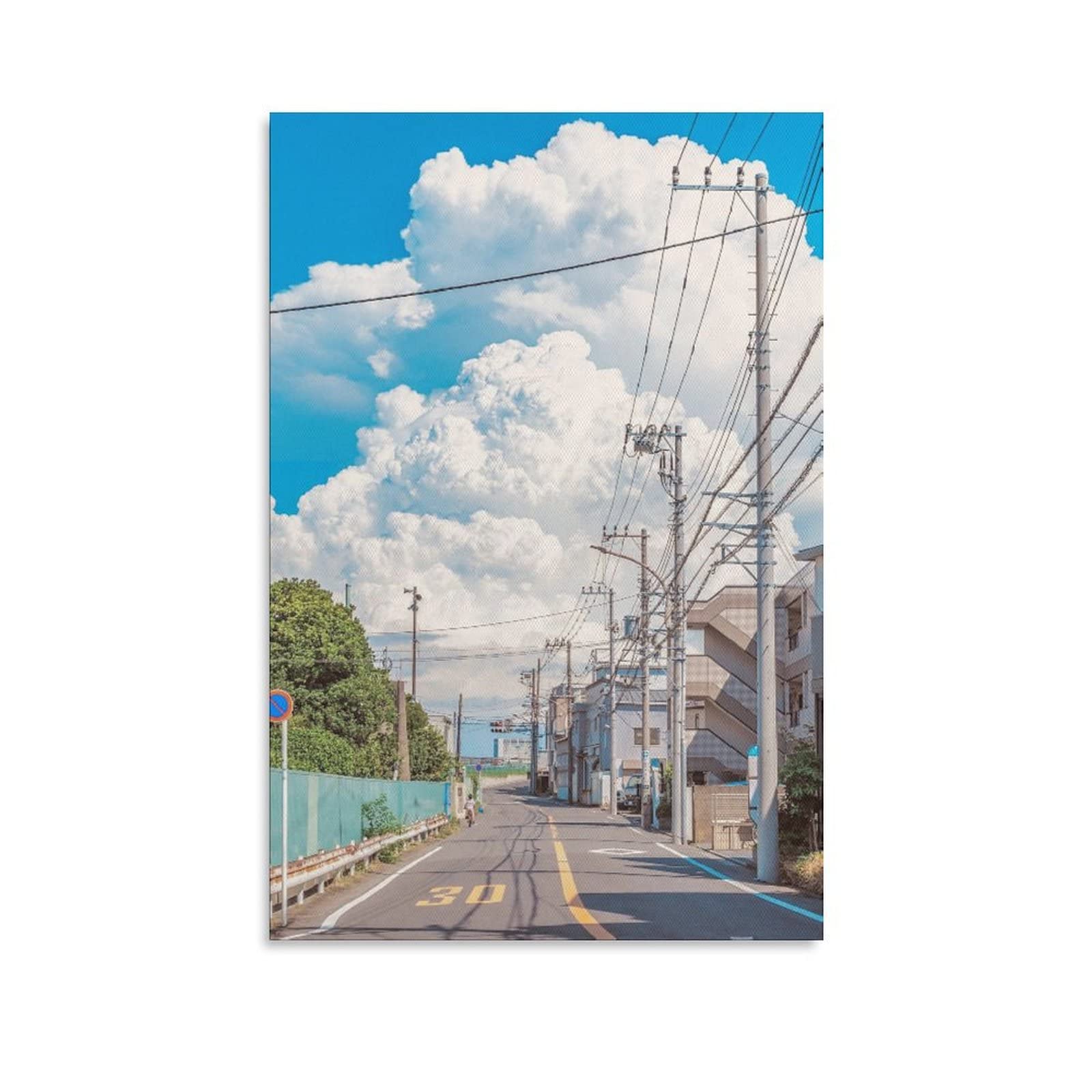 MIPOPS Japan Sky Beautiful Fluffy Cloud Wall Art Decor Print Picture Paintings for Living Room Bedroom Decoration 24x36inchs(60x90cm)
