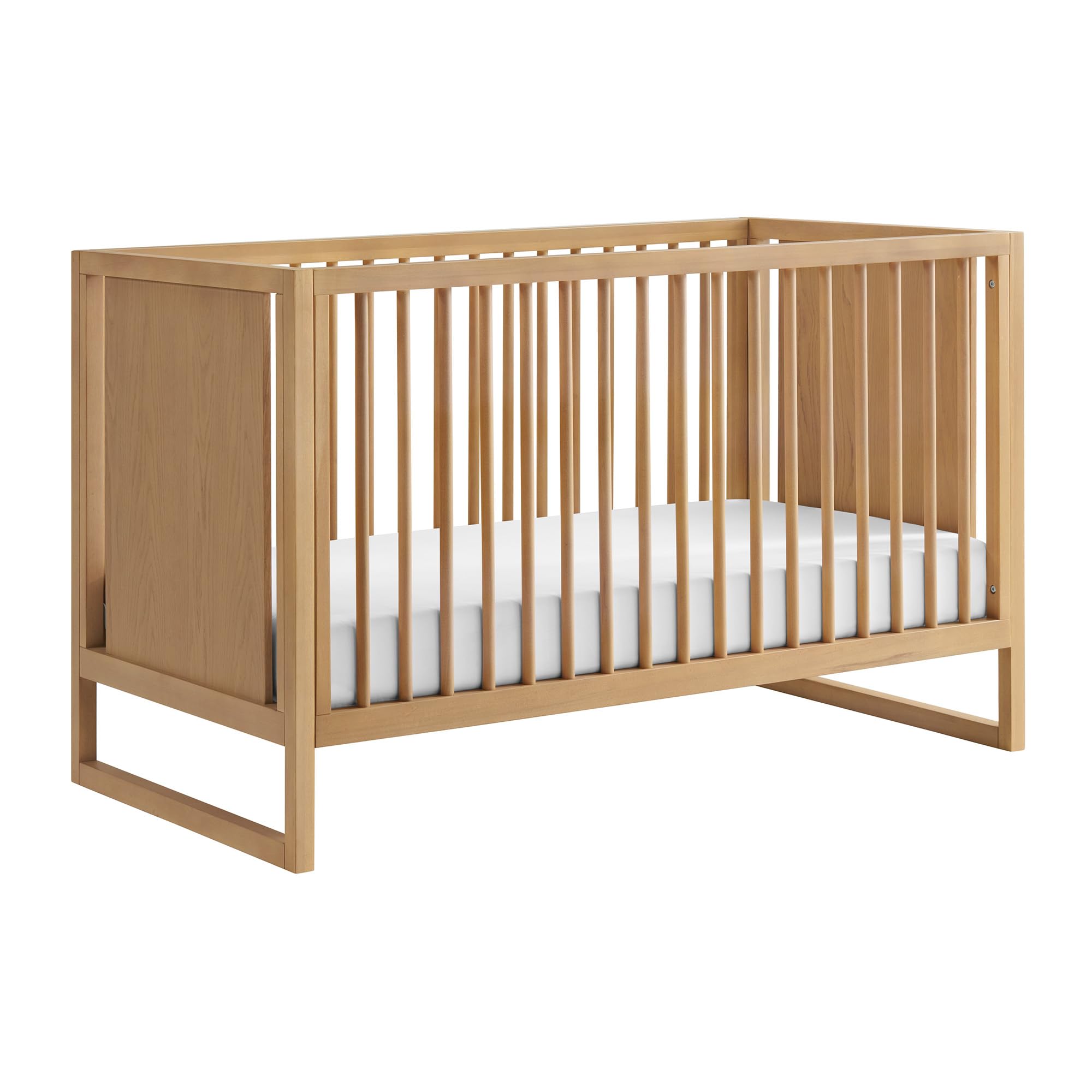 Nurture& The Crib - Baby, Toddler Convertible Crib | Sustainable Non-Toxic Materials | 3 Adjustable Heights - Grows with Your Baby (Toddler Guardrail NOT Included) (All Natural)