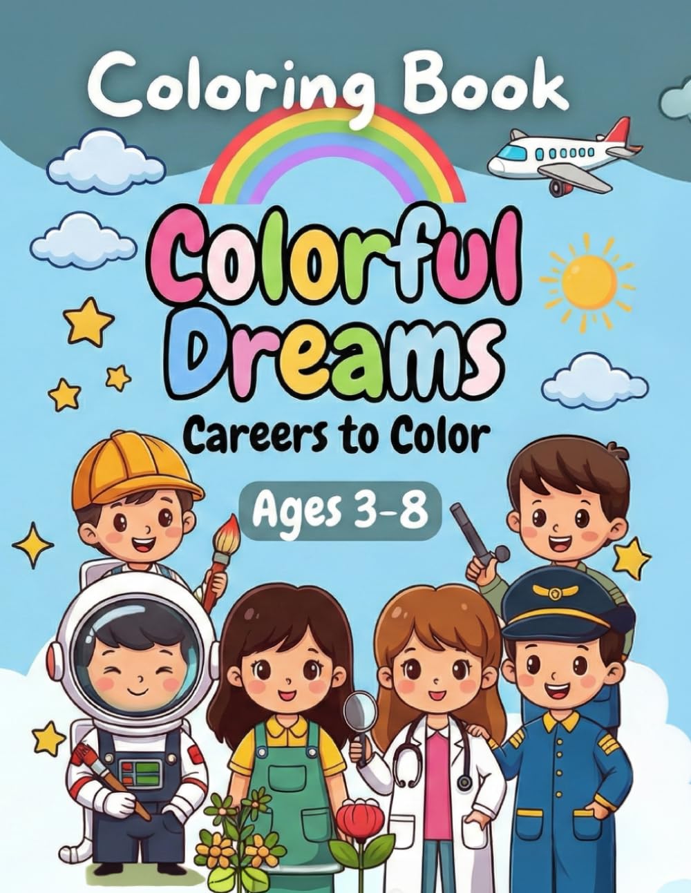 Colorful Dreams Careers to color: Simple and Fun Coloring Book About Dream Jobs for Curious Kids Ages 3 - 8