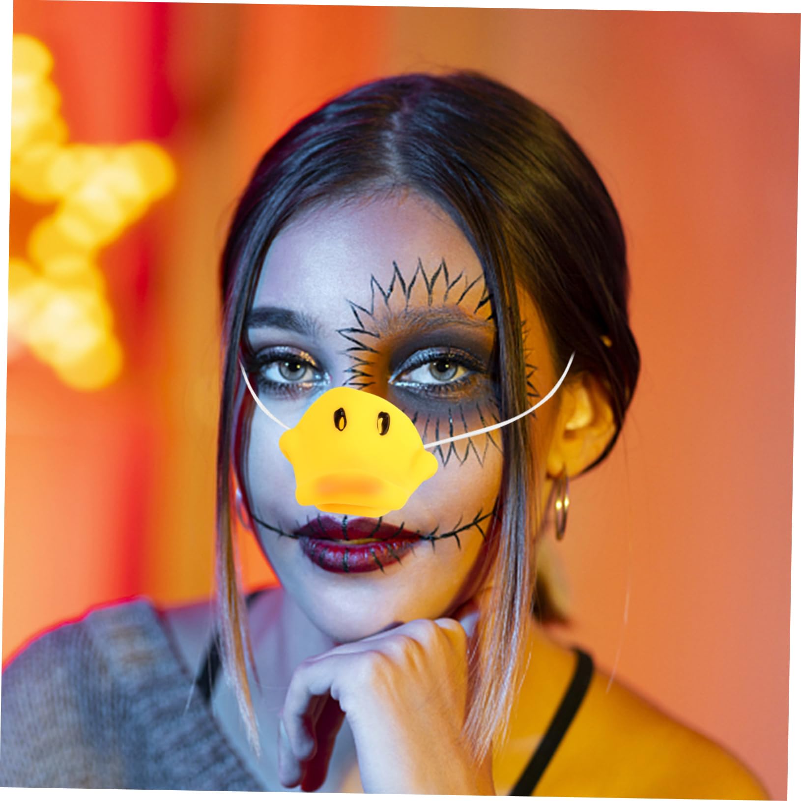 Garneck 3pcs Duck Mask Nose Mask Simulation Nose for Dressing up Carnival Party Props, Yellow, 6.50X6.00X4.00CM - Image 4