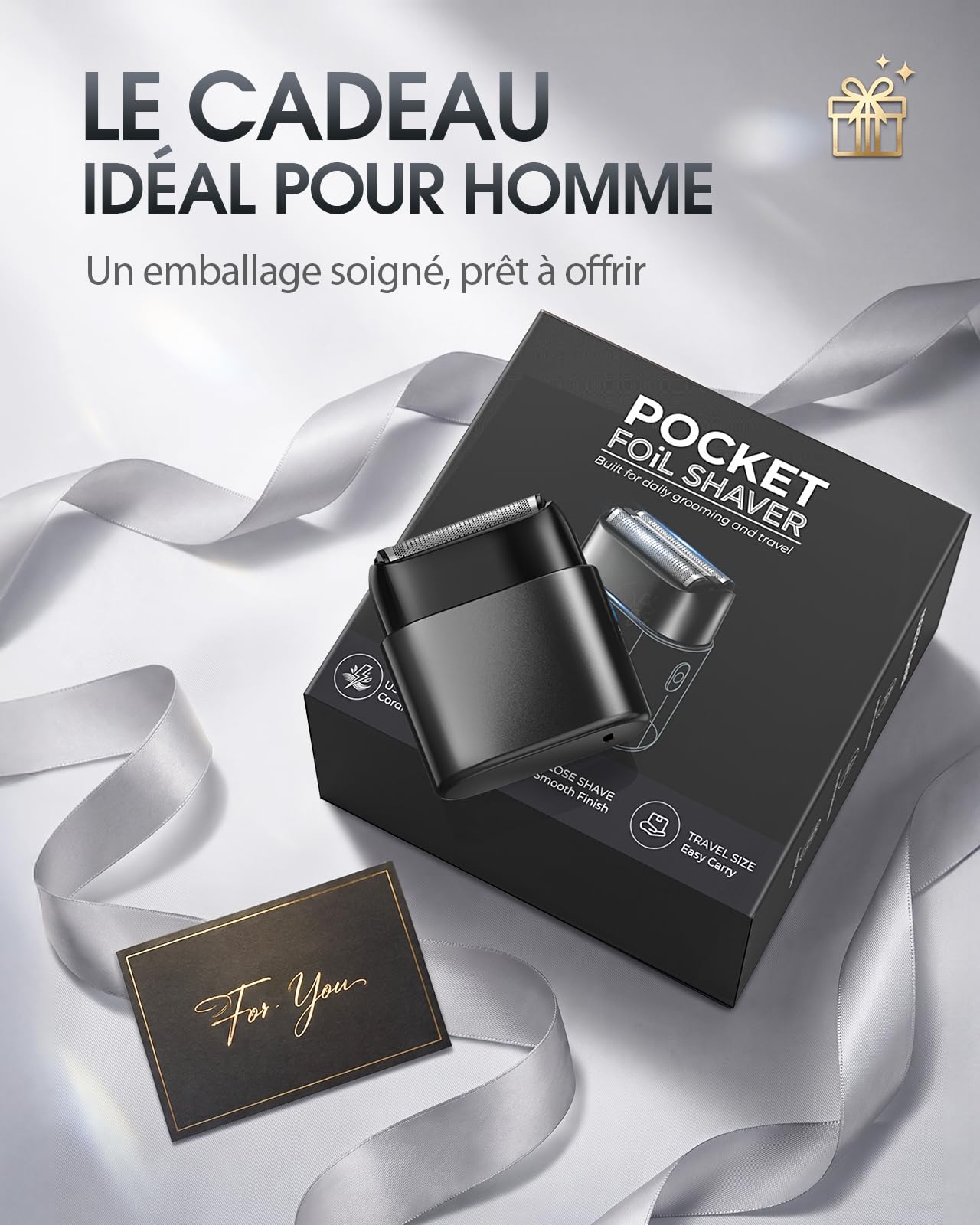 Haokoo Rasoir Électrique Homme À Grille, Mini Rasoir Voyage 90g