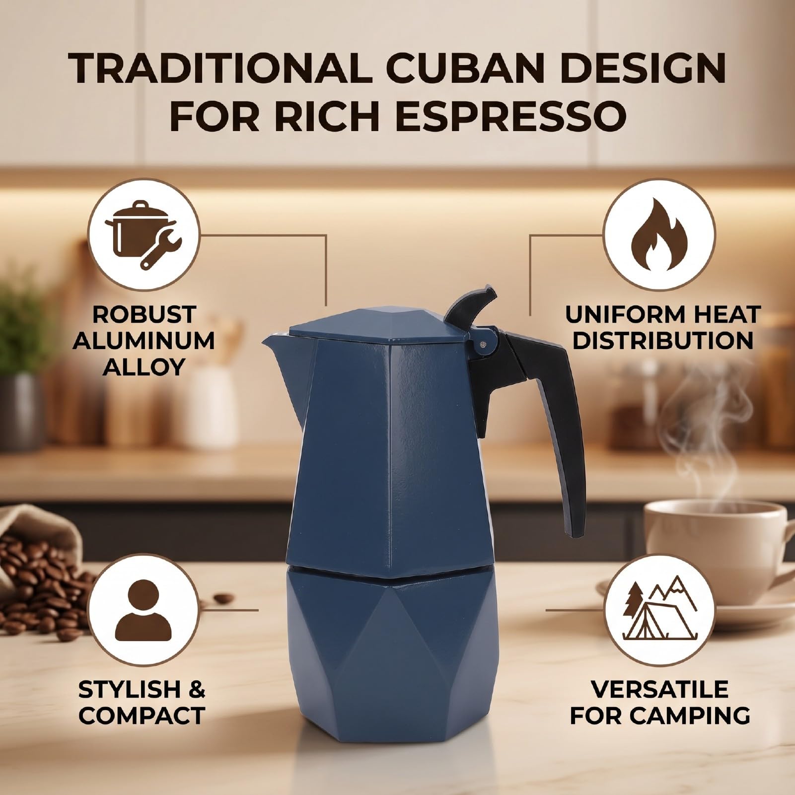 Sxhlseller Italiana 200ml Aluminio Moka Express Azul