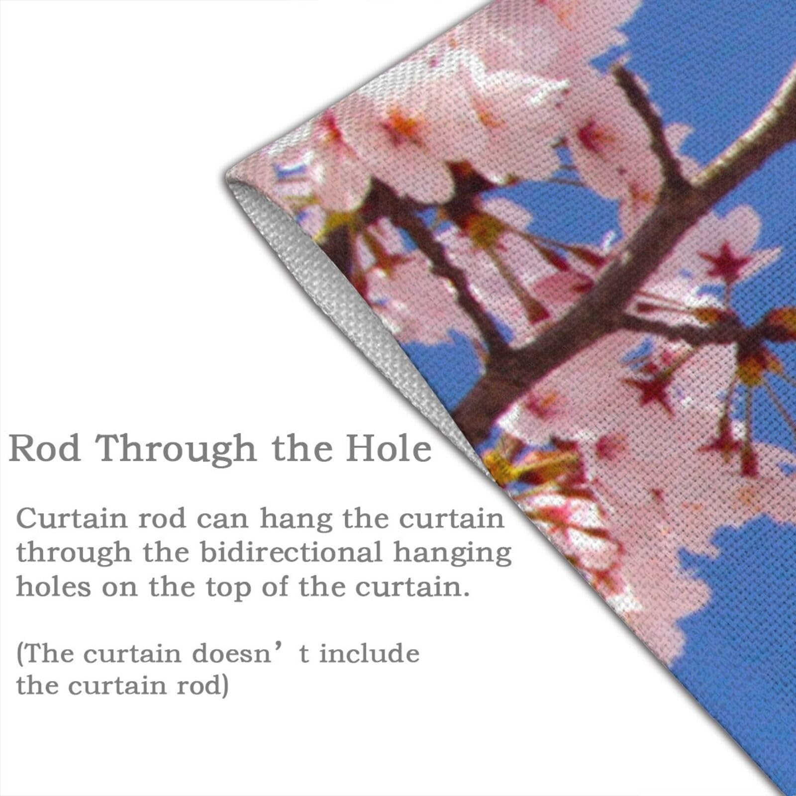 Amazon｜のれん 桜柄 ピンクの花 花柄 間仕切り 暖簾 遮光 おしゃれ