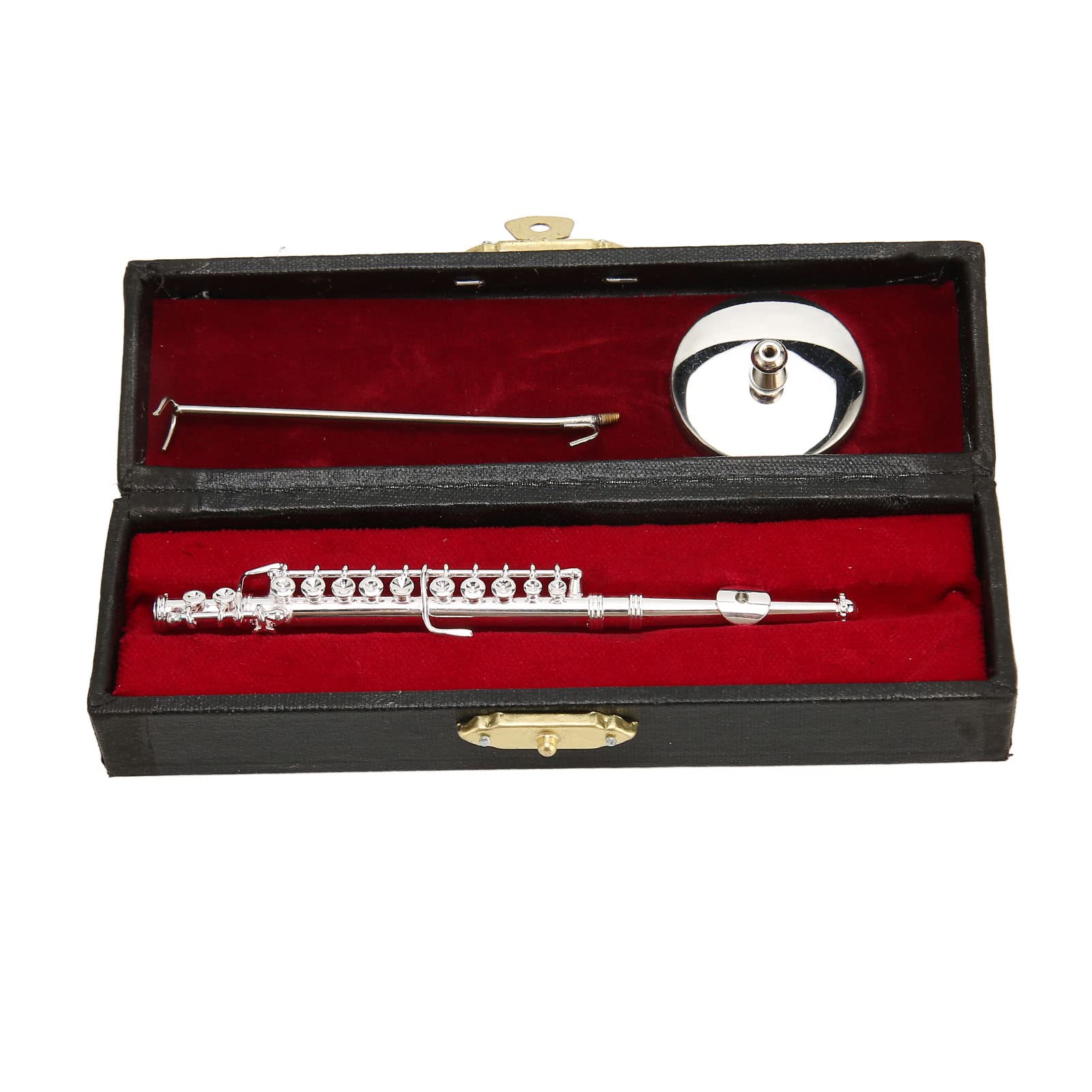 Flauta en Miniatura de Cobre ,Flauta en Miniatura Resistente a los Impactos ,Modelo de Flauta en Miniatura de Oro Estable y Resistente Al Desgaste ,con Soporte y Estuche