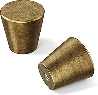 Vista 12 de homdiy Paquete de 25 pomos dorados de latón cepillado para gabinetes, tiradores pequeños para cajones, accesorios redondos dorados para gabinetes