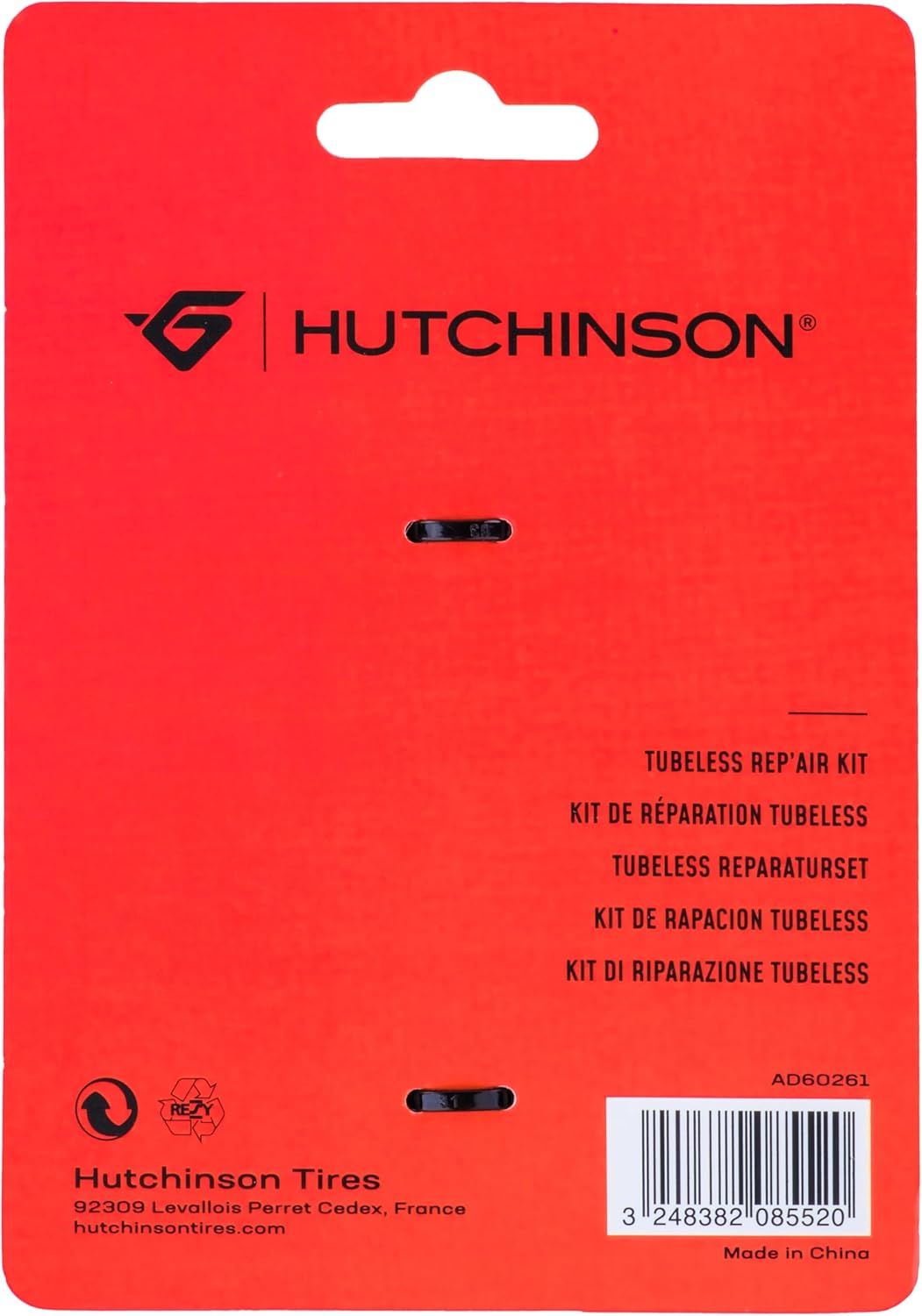 HUTCHINSON - Tubeless Tyre Repair Kit - Transport Capsule - File and Drill Holder Included - 5 Bits 1.5mm - 5 Bits 3mm